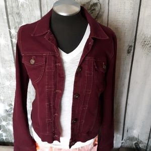 Maroon denim jacket
